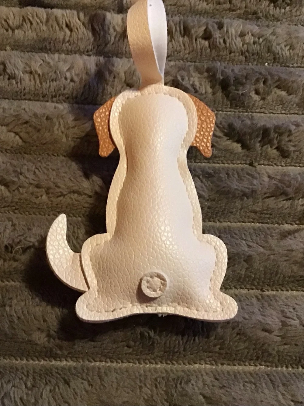 Cream and Tan Dog-Shaped Accessory Charm